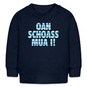 Bayern Bayrischer Dialekt Bayrisches Geschenk - Baby Organic Sweatshirt Baby Changer von Stanley/Stella - Navy - Vorne