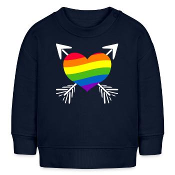 Arc-en-ciel - Sweat bébé bio Stanley/Stella - bleu marine - Devant