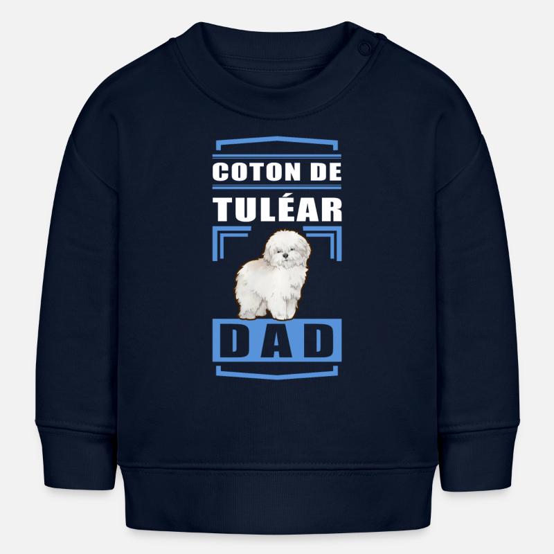 Coton de Tuléar Papa | Chien propriétaire de chien cadeau - Sweat bébé bio Stanley/Stella - bleu marine