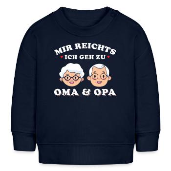 Oma und Opa Spruch Enkel - Baby Organic Sweatshirt Baby Changer von Stanley/Stella - Navy - Vorne