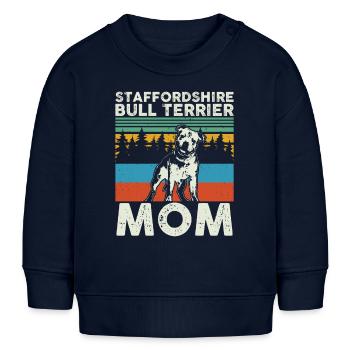 Staffordshire Bull Terrier Maman Maîtresse Cadeau - Sweat bébé bio Stanley/Stella - bleu marine - Devant