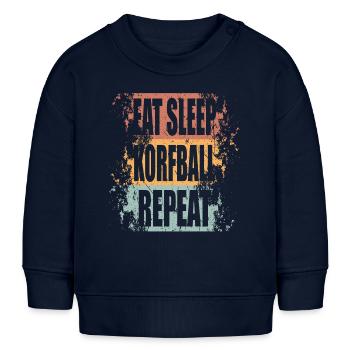 Korfball Manger Dormir Répéter - Sweat bébé bio Stanley/Stella - bleu marine - Devant
