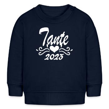 Tante 2023 - Werdende Tante - Tante werden - Baby Organic Sweatshirt Baby Changer von Stanley/Stella - Navy - Vorne