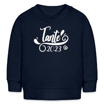 Tante 2023 - Werdende Tante - Tante werden - Baby Organic Sweatshirt Baby Changer von Stanley/Stella - Navy - Vorne