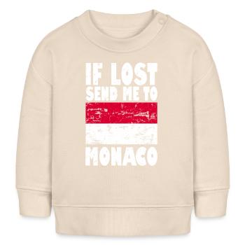 Drapeau de Monaco - Sweat bébé bio Stanley/Stella - écru doux - Devant