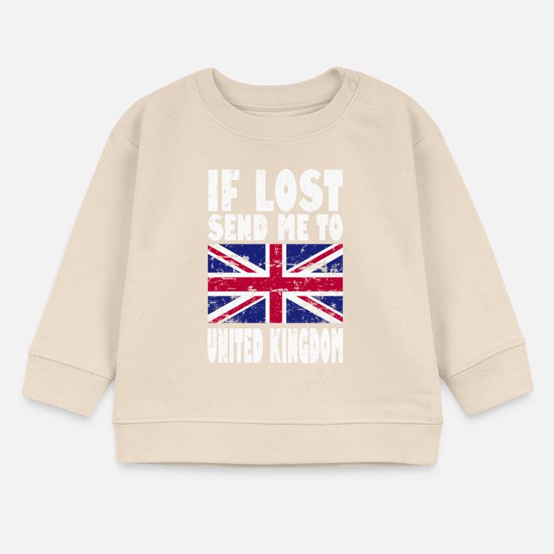 Slogan du drapeau du Royaume-Uni Sweat bébé bio Stanley/Stella