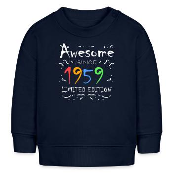 1959 - Né en 1959 - Fantastique depuis 1959 - Sweat bébé bio Stanley/Stella - bleu marine - Devant