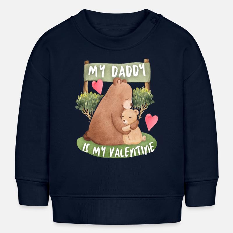 Papa-est-mon-Valentin, Bear Love Love - Sweat bébé bio Stanley/Stella - bleu marine