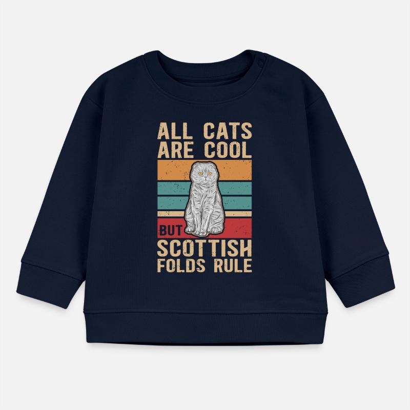 Scottish folding ear cat | Scottish Fold Gift Baby Sweatshirt by Stanley/Stella