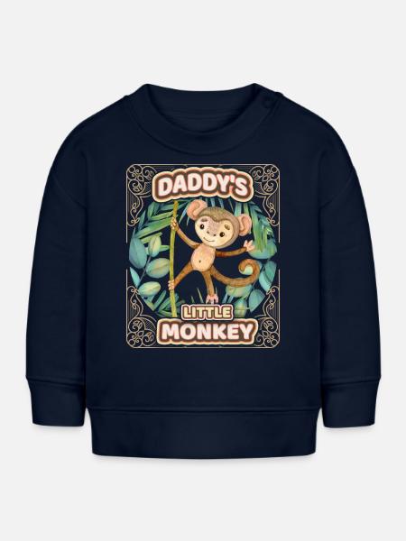Schattige aap grappig zeggen kinderen, papa's aap - Baby sweater biologisch Stanley/Stella - navy