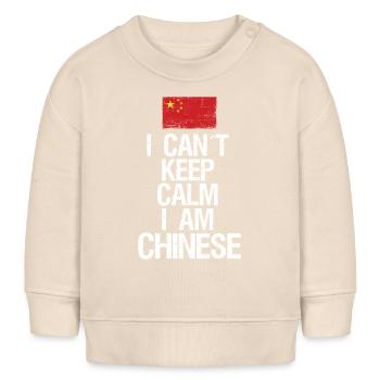 Je n’arrive pas à rester calme Je suis chinois - Sweat bébé bio Stanley/Stella - écru doux - Devant