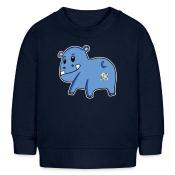 Nilpferd Arsch - Nilpferd Hintern - Baby Organic Sweatshirt Baby Changer von Stanley/Stella - Navy - Vorne