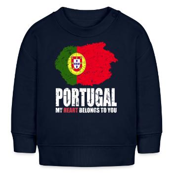 Drapeau du Portugal - Sweat bébé bio Stanley/Stella - bleu marine - Devant
