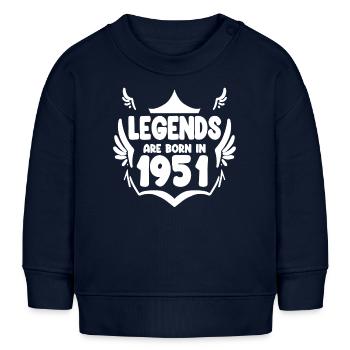 1951 - Né 1951 - Année de construction 1951 Cadeau - Sweat bébé bio Stanley/Stella - bleu marine - Devant