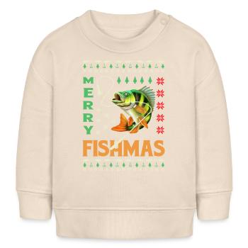 Pêche moche Noël - Sweat bébé bio Stanley/Stella - écru doux - Devant