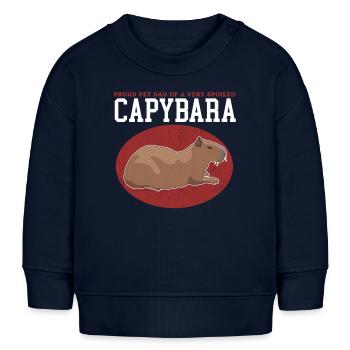 Papa Capybara | Capybaras Capybaras Cadeau - Sweat bébé bio Stanley/Stella - bleu marine - Devant