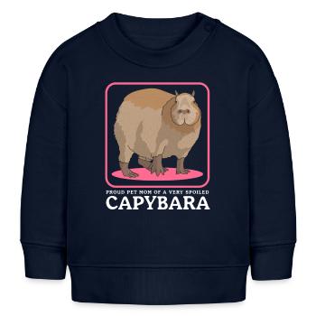 Capybara Maman Capybaras Capybaras Capybara Cadeau - Sweat bébé bio Stanley/Stella - bleu marine - Devant