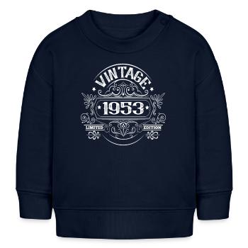 Vintage 1953 Birthday Sayings - Baby Sweatshirt by Stanley/Stella - navy - Front