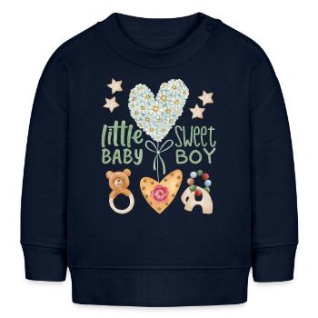 Baby Spruch, cute baby-boy, Kawaii-Baby - Baby Organic Sweatshirt Baby Changer von Stanley/Stella - Navy - Vorne