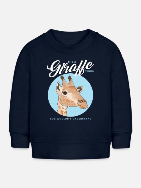 Giraffe Liebhaber Giraffen Geschenk - Baby Organic Sweatshirt Baby Changer von Stanley/Stella - Navy