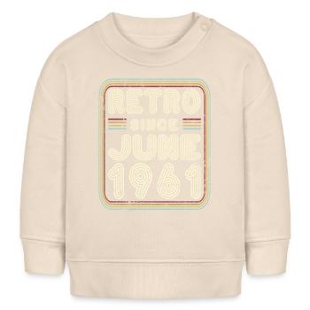 Anniversaire Juin 1961 Cadeau rétro - Sweat bébé bio Stanley/Stella - écru doux - Devant