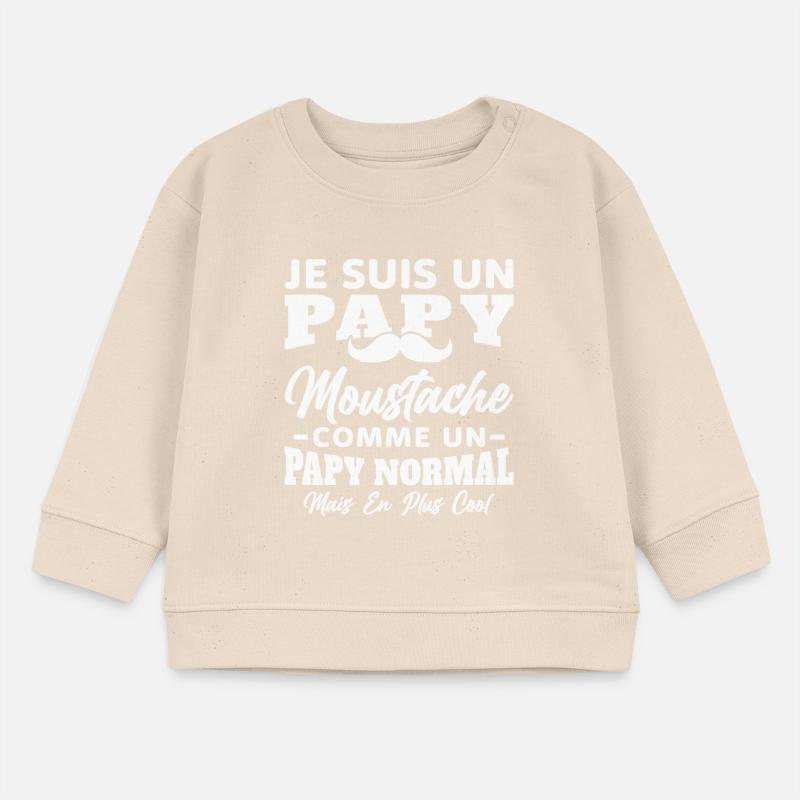 Un papy moustache comme un papy normal Sweat bébé bio Stanley/Stella