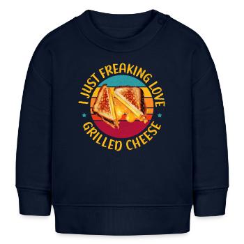 Grillkäse gegrillter Käse | Käseliebhaber Geschenk - Baby Organic Sweatshirt Baby Changer von Stanley/Stella - Navy - Vorne