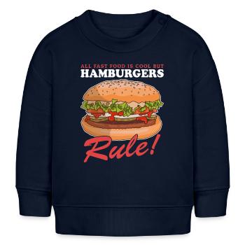 Hamburger Fast Food Burger Fast Food Cadeau - Sweat bébé bio Stanley/Stella - bleu marine - Devant