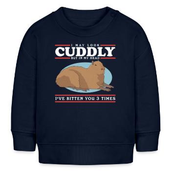 Capybara Capybara Capybaras Cadeau - Sweat bébé bio Stanley/Stella - bleu marine - Devant