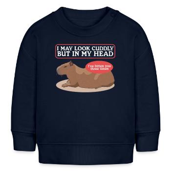 Capybara Capybara Capybaras Cadeau - Sweat bébé bio Stanley/Stella - bleu marine - Devant