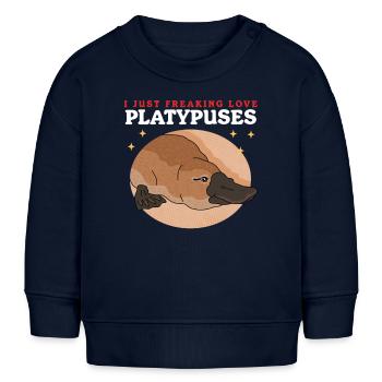 Schnabeltiere Platypus Schnabeltier Geschenk - Baby Organic Sweatshirt Baby Changer von Stanley/Stella - Navy - Vorne