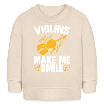 Violine Violinist - Baby Organic Sweatshirt Baby Changer von Stanley/Stella - Natur - Vorne