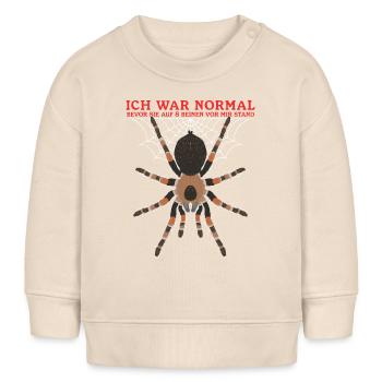 Tarentule sur 8 pattes araignée cadeau - Sweat bébé bio Stanley/Stella - écru doux - Devant