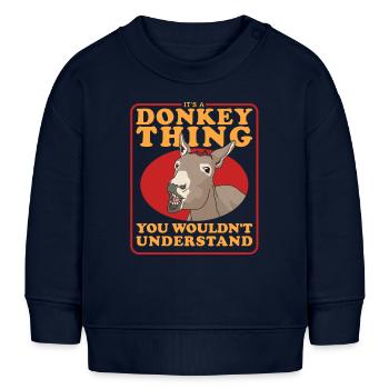Âne propriétaire âne âne âne cadeau amoureux - Sweat bébé bio Stanley/Stella - bleu marine - Devant