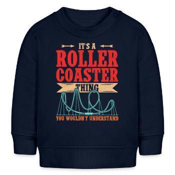 Roller Coaster Roller Coaster Gift - Baby Sweatshirt by Stanley/Stella - navy - Front