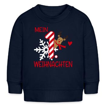 Mein erstes Weihnachten - Baby Organic Sweatshirt Baby Changer von Stanley/Stella - Navy - Vorne