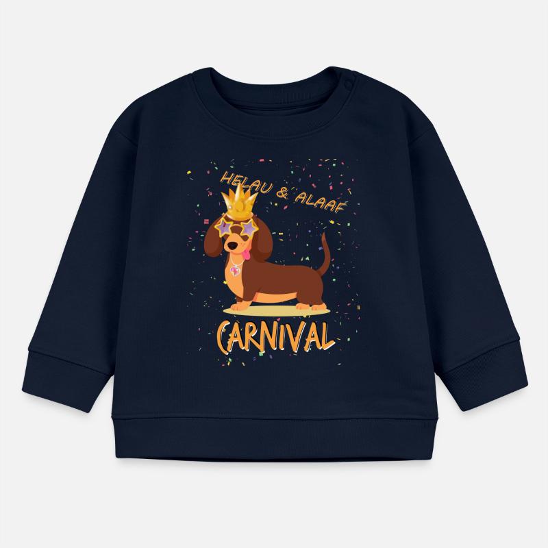 Teckel, Carnaval, Carnaval, Helau, Alaaf, Roi Sweat bébé bio Stanley/Stella