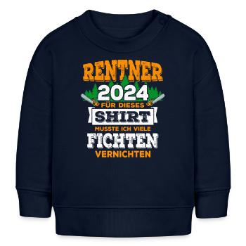 Rentner 2024 Geschenk für Forstwirt Waldarbeiter - Baby Organic Sweatshirt Baby Changer von Stanley/Stella - Navy - Vorne