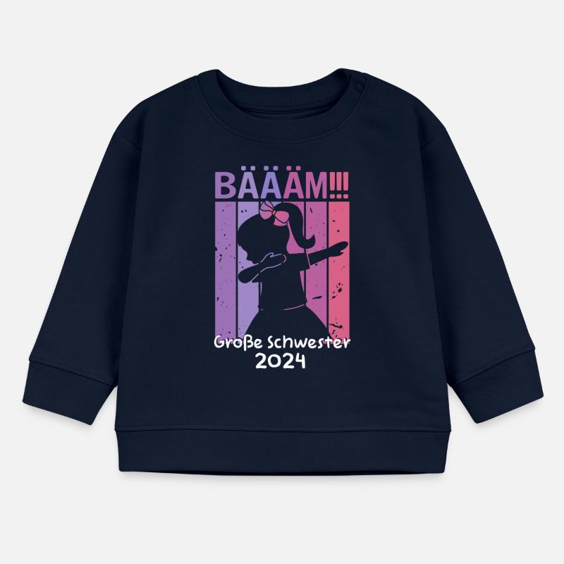 Mädchen Kinder Bääm! Große Schwester 2022 Design Baby Organic Sweatshirt Baby Changer von Stanley/Stella