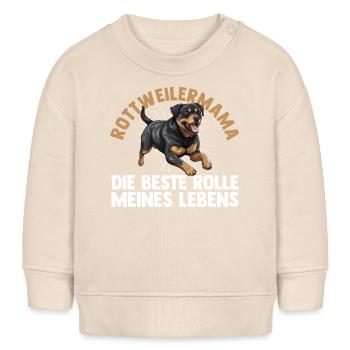 Hundemama Rottweilermama Frauchen Hund Rottweiler - Baby Organic Sweatshirt Baby Changer von Stanley/Stella - Natur - Vorne