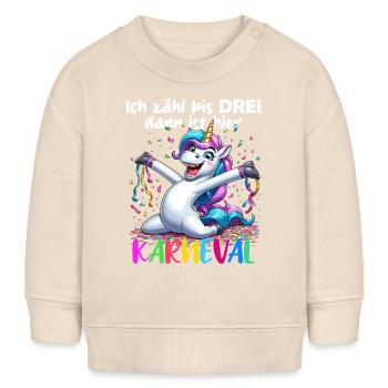 Licorne Carnaval Confettis Alaaf Helau Party Drôle - Sweat bébé bio Stanley/Stella - écru doux - Devant