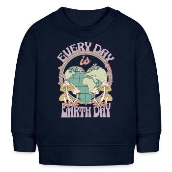 Chaque jour, c’est le Jour de la Terre - Sweat bébé bio Stanley/Stella - bleu marine - Devant