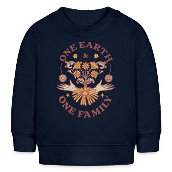 Jour de la Terre Une Terre, Une Famille - Sweat bébé bio Stanley/Stella - bleu marine - Devant