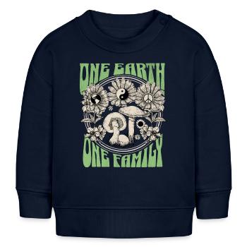 Jour de la Terre Une Terre, Une Famille - Sweat bébé bio Stanley/Stella - bleu marine - Devant