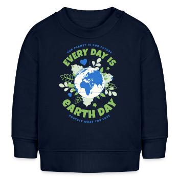 Every Day Is Earth Day - Baby Organic Sweatshirt Baby Changer von Stanley/Stella - Navy - Vorne