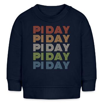 Retro Pi Day 2024 - Baby Organic Sweatshirt Baby Changer von Stanley/Stella - Navy - Vorne