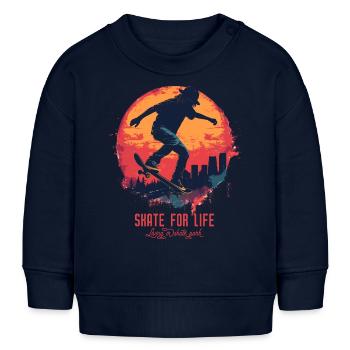 Skateboarder Skateboard Skater Skater Soleil - Sweat bébé bio Stanley/Stella - bleu marine - Devant