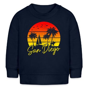 San Diego Kalifornien Vintage Souvenir - Baby Organic Sweatshirt Baby Changer von Stanley/Stella - Navy - Vorne