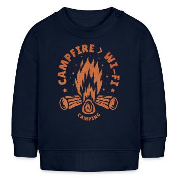 Feu de camp sur Wi-Fi : aventure en camping sauvage - Sweat bébé bio Stanley/Stella - bleu marine - Devant