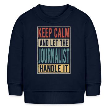 Cadeau rétro de journaliste - Sweat bébé bio Stanley/Stella - bleu marine - Devant